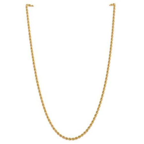10k 3.65mm Solid Rope Chain-22 inches long - Picture 2 of 3